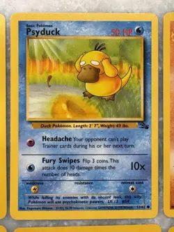 Pokemon Lot of 17 Cards Fossil - Vintage All Unique TCG - Arbok Psyduck NrMt - Image 3