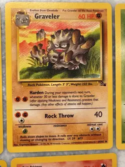 Pokemon Lot of 17 Cards Fossil - Vintage All Unique TCG - Arbok Psyduck NrMt - Image 5