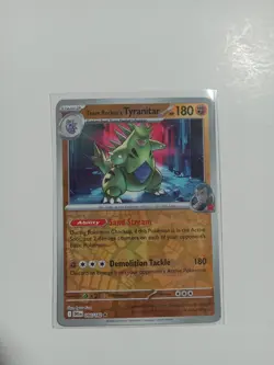 Team Rockets Tyranitar 096/182 Reverse Holo Destined Rivals NM Pokemon Card - Image 1