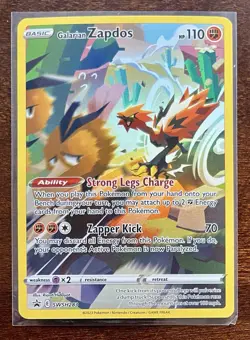 Galarian Zapdos SWSH283 Full Art Black Star Promo Holo Pokemon Card - Image 1