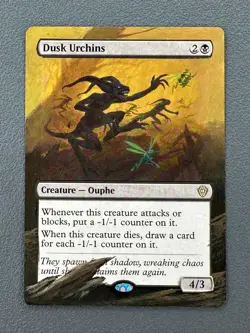 Dusk Urchins MTG Lorwyn Eclipsed Commander Hand Painted Borderless Altered Art v - Image 1