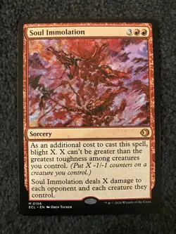 Magic The Gathering MTG - Soul Immolation - Lorwyn Eclipsed - Image 1