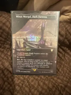 MTG Minas Morgul, Dark Fortress *BORDERLESS FOIL* The Lord of the Rings 514 NM - Image 1