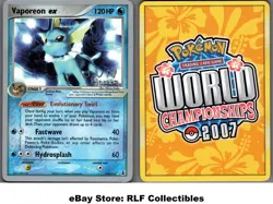 2005 Pokemon, EX Delta Species World Championships, #110/113 Vaporeon ex, Rare - Image 1