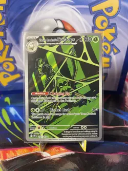 Pokemon TCG Team Rockets Spidops Card 187/182 Destined Rivals Illustration Rare - Image 1
