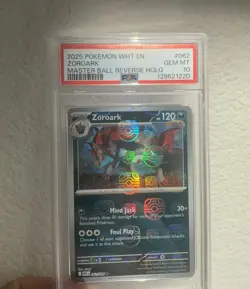 Pokemon TCG Zoroark 062/086 Master Ball Reverse Holo SV White Flare Card NM - Image 1