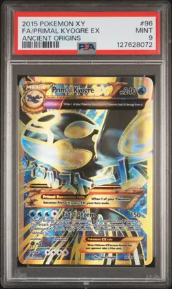 2015 POKEMON XY ANCIENT ORIGINS #96 FULL ART/PRIMAL KYOGRE EX PSA 9 - Image 1