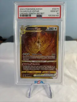 2023 POKEMON SWORD AND SHIELD CROWN ZENITH GG70 FULL ART/ARCEUS VSTAR PSA 10 - Image 4