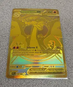 Gold Mega Charizard X EX 130/094 - English Pokemon Phantasmal Flames PACK FRESH - Image 1