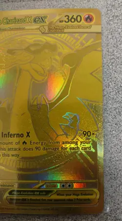 Gold Mega Charizard X EX 130/094 - English Pokemon Phantasmal Flames PACK FRESH - Image 4