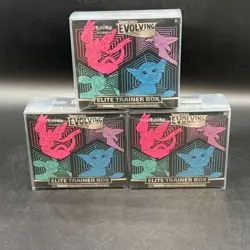 Lot of (3) Pokemon Evolving Skies Elite Trainer Boxes Sealed w/ Protective Case - Image 1