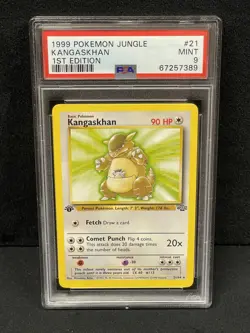 1999 POKEMON JUNGLE 1ST EDITION RARE NON HOLO #21 KANGASKHAN PSA MINT 9 SET BREA - Image 1
