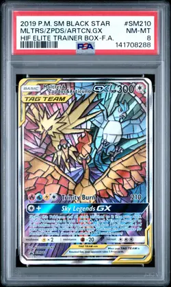 Moltres Zapdos Articuno Gx #SM210 2019 Pokemon Sm Black Star Promo PSA 8 250001 - Image 1