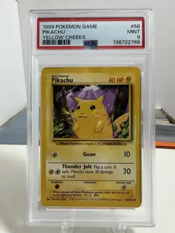 1999 Pokemon Base Set Unlimited Pikachu 58/102 PSA 9 - Image 1