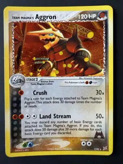 Vintage Pokemon Team Magma's Aggron 7/95 EX Team Magma vs Team Aqua Holo Rare - Image 1