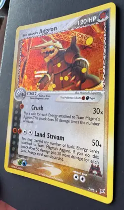 Vintage Pokemon Team Magma's Aggron 7/95 EX Team Magma vs Team Aqua Holo Rare - Image 2