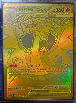 🔥 Mega Charizard X ex Gold 130/094 – Phantasmal Flames Pokemon TCG | Ultra Rare - Image 3
