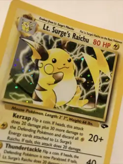 Pokemon TCG Lt. Surge's Raichu 11/132 Holo Rare Gym Challenge - Image 2