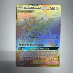 Lucario & Melmetal GX Rainbow Secret Rare #224/214 Pokemon Unbroken Bonds - Image 1