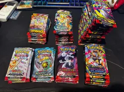 84 OPENED Pokemon Packs Lot – Mixed Sets – NOT SEALED – REPACKED - Image 1