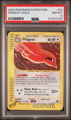 Pokemon Pidgeot Expedition Base Set 023/165 Holo Rare 2002 PSA 8 - Image 1