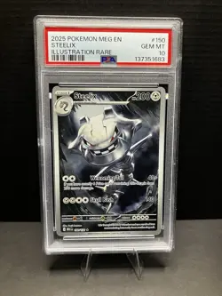 2025 Pokemon Meg EN Mega Evolution Steelix Illustration Rare #150 PSA 10 - Image 1
