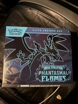 Pokemon TCG Mega Evolution Phantasmal Flames ETB - Mega Charizard SEALED ON HAND - Image 1