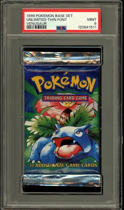 Pokemon 1999 Vintage WOTC Base Set Venusaur Sealed Booster Pack PSA 9 - Image 1