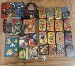 EMPTY Pokemon TCG Tin Mini Binder Lot Paldean Fates 151 Mini Tins XY - Image 1