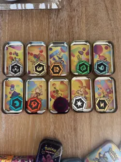 EMPTY Pokemon TCG Tin Mini Binder Lot Paldean Fates 151 Mini Tins XY - Image 3