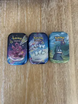 EMPTY Pokemon TCG Tin Mini Binder Lot Paldean Fates 151 Mini Tins XY - Image 4