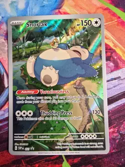 Snorlax 51 Full Art Holo Promo NM Pokemon Scarlet & Violet EN black star - Image 1