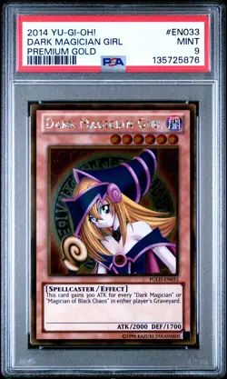 Dark Magician Girl PGLD-EN033 Premium Gold Yugioh PSA 9 *876 - Image 1