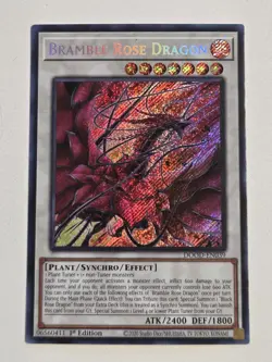 Bramble Rose Dragon DOOD-EN039 Secret Rare Yugioh 1st Edition Doom of Dimensions - Image 1