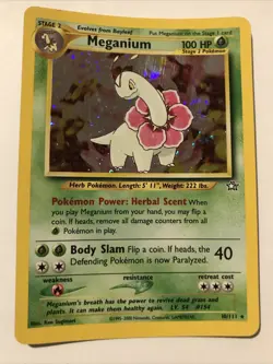 Pokemon TCG Meganium Neo Genesis Holo Rare Card 10/111 - Image 1