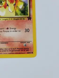 Pokemon Card 1st Edition Ponyta 64/82 Team Rocket Regular US - Image 4