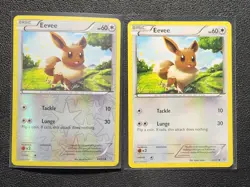 2x Eevee 63/98 (1 reverse holo) Pokemon card XY Ancient Origins common NM - Image 1