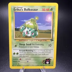 Erika's Bulbasaur 39/132 - Unlimited Gym Challenge Vintage WOTC Pokemon Card NM - Image 1