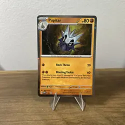 Pokemon Scarlet & Violet BLACK STAR PROMO #120 Pupitar COSMOS HOLO Card NM - Image 1