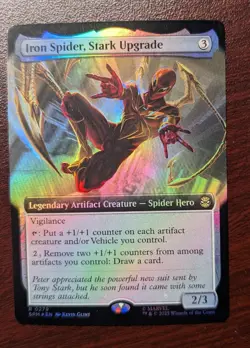 Iron Spider, Stark Upgrade (Extended Art) #279 (Foil) NM Spider-Man Magic MTG - Image 1