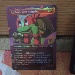 Raphael, Most Attitude Borderless FOIL Teenage Mutant Ninja Turtles TMNT MTG - Image 1