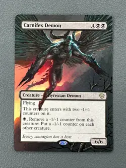 Carnifex Demon MTG Lorwyn Eclipsed Commander Hand Painted Borderless Altered Art - Image 1