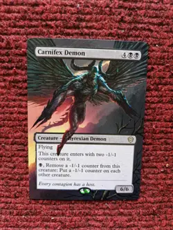 Carnifex Demon MTG Lorwyn Eclipsed Commander Hand Painted Borderless Altered Art - Image 2
