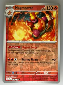 Pokemon REVERSE HOLO Magmortar SV09: Journey Together (JTG) 021/159 NM TCG - Image 1