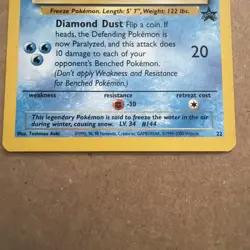 Articuno #22 Black Star Promo - Rare - Pokemon TCG WoTC - Vintage - Image 2