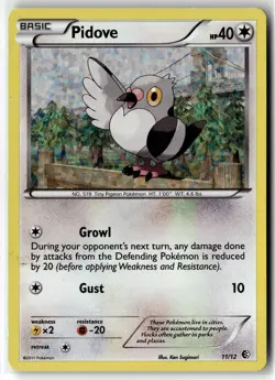 Pidove ⭐ 11/12 Holo McDonald's Collection 2011 Pokemon LP - Image 1