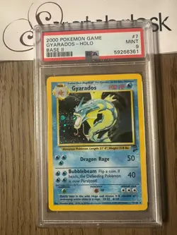 PSA 9 - Pokemon GYARADOS 7/130 - BASE SET 2 - FOIL Rare - Image 1