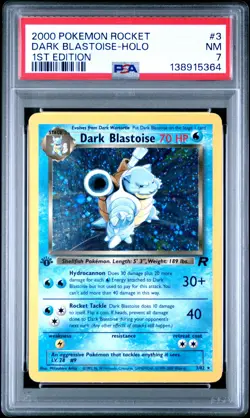 5364 Dark Blastoise 2000 Pokemon Team Rocket First Edition #3 Holo PSA 7 - Image 1