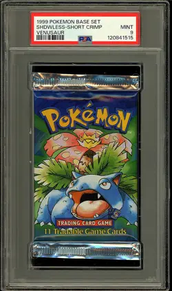 Pokemon 1999 Vintage WOTC Shadowless Base Set Venusaur Sealed Booster Pack PSA 9 - Image 1