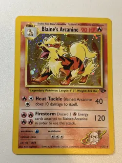 Pokemon 2000 BLAINE'S ARCANINE HOLO 1/132 Gym Challenge set Rare NM - Image 1